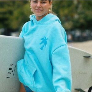 Pink Palm Puff Hibiscus Hoodie Sz XXS NWOT